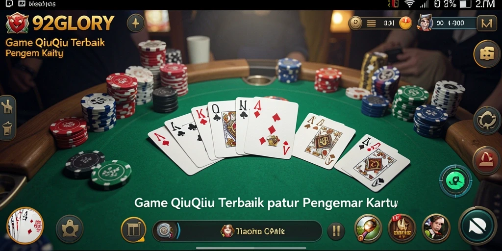 Tangkapan layar gameplay QiuQiu yang mendebarkan di 92GLORY.