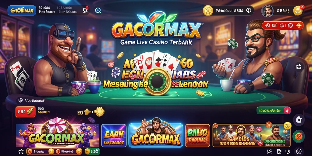 Tampilan gameplay GACORMAX yang mendebarkan dan interaktif di Live Casino.