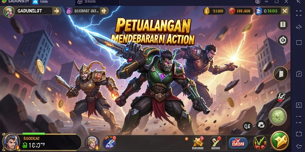 Tampilan mendebarkan dari gameplay GADUNSLOT yang penuh aksi.