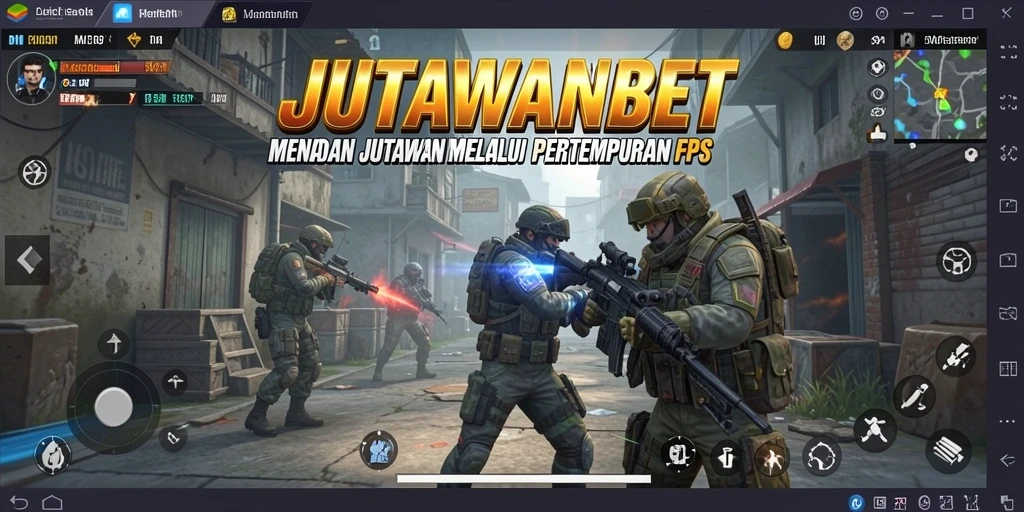 Screenshot utama JUTAWANBET menampilkan intensitas gameplay FPS.