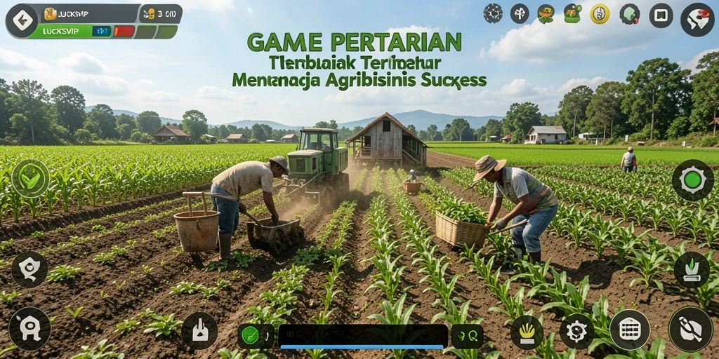 Tampilan gameplay interaktif dalam LUCKSVIP saat bercocok tanam.