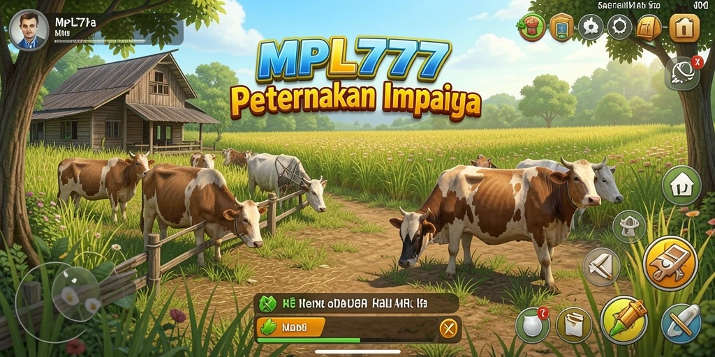 Screenshot gameplay MPL777 menunjukkan aktivitas bertani yang seru.