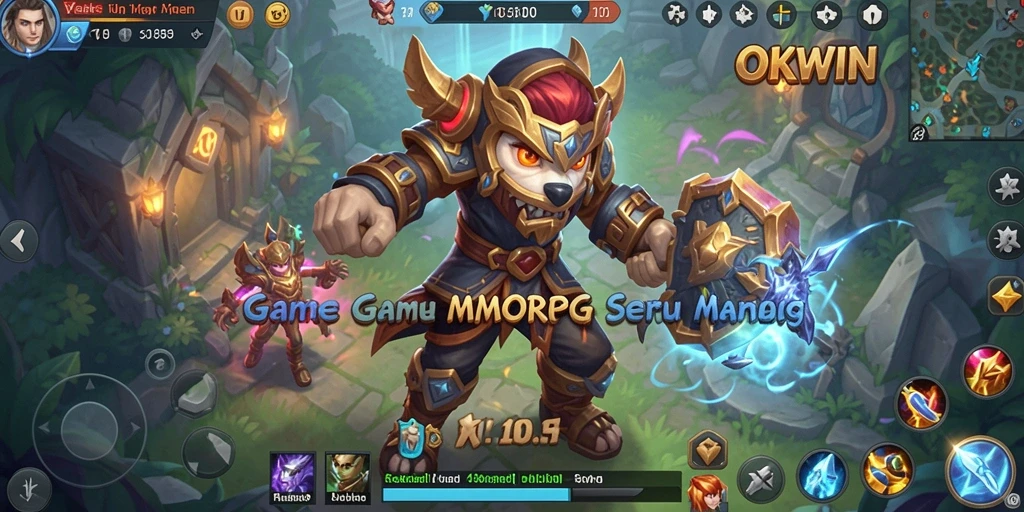 Gameplay seru di OKWIN dengan aksi petualangan MMORPG.