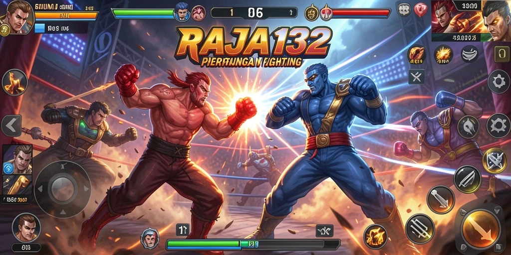 Screenshot RAJA132 menampilkan karakter beraksi dalam pertarungan seru.