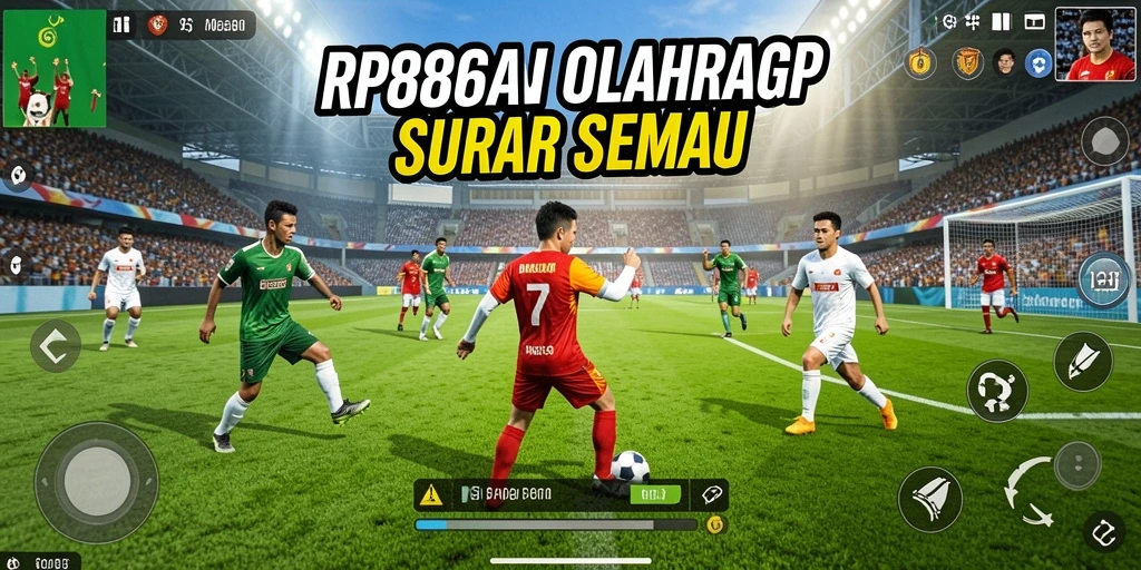 Tampilan gameplay seru dari RP886 dalam pertandingan olahraga.