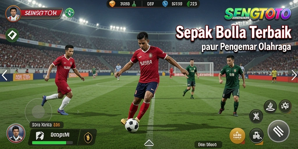 Tampilan gameplay <strong>SENGTOTO</strong> yang menampilkan aksi sepak bola yang mendebarkan.