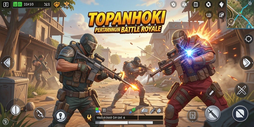 Gameplay seru dan mendebarkan dari TOPANHOKI dalam pertarungan Battle Royale.