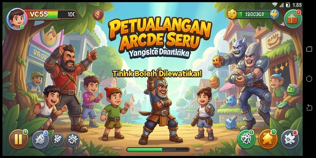 Screenshot gameplay VC55 menampilkan aksi seru dalam game Arcade.